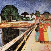 Edvard Munch Four girls on a bridge oil painting reproduction